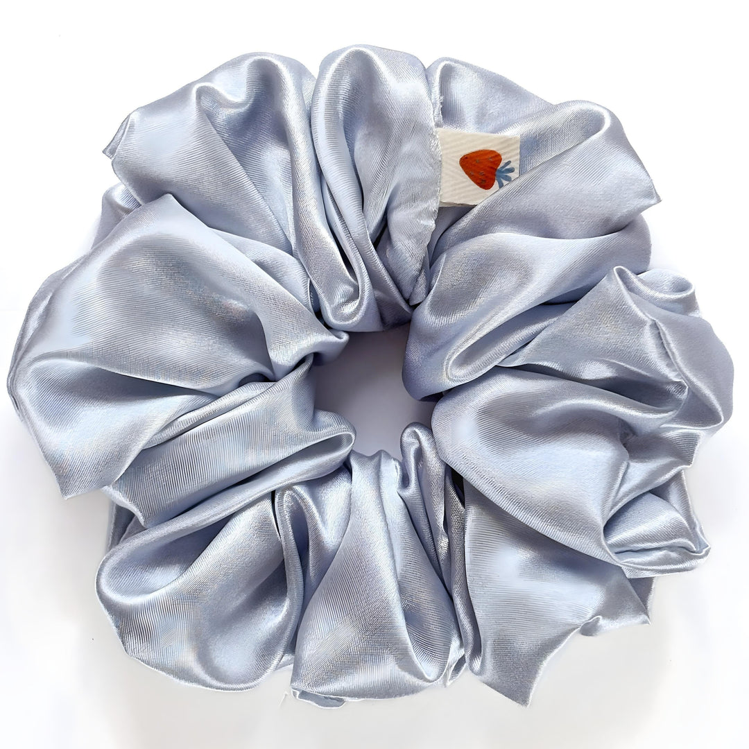 Pastel Blue XL Handmade Satin Scrunchie - Sky