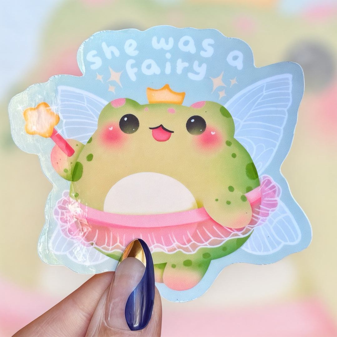 "She Was a Fairy" – Magical Frog Sticker