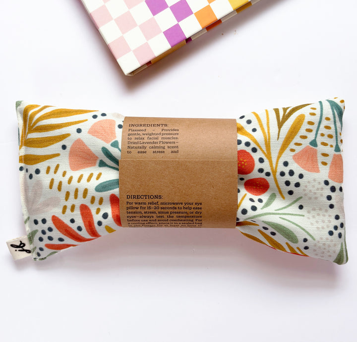 Spring Harvest | Lavender Flaxseed Eye Pillow –  Colorful Floral Design for Relaxation, Sleep & Headache Relief