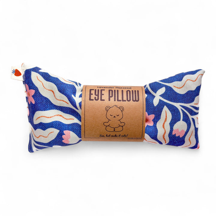Lavender Flaxseed Eye Pillow – Quiet Meadow | Weighted Eye Mask with Soft Blue, Pink & Cream Floral Pattern for Stress & Sinus Relief
