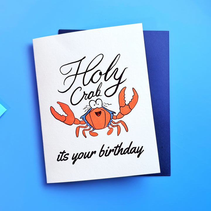 🦀 "Holy Crab, It's Your Birthday" Greeting Card