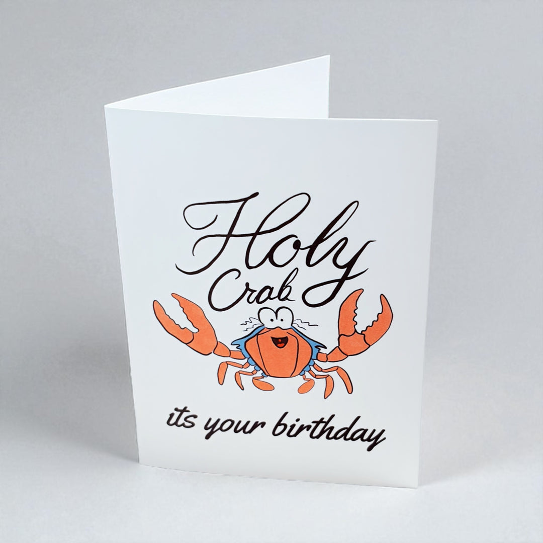 🦀 "Holy Crab, It's Your Birthday" Greeting Card