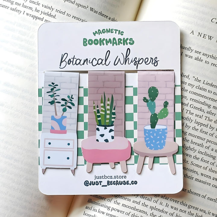 Botanical Whispers – House Plant Lovers Magnetic Bookmark Set