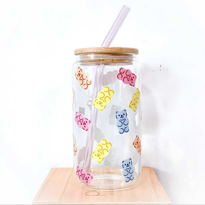 Gummy Bear Parade Glass Cup – 16oz