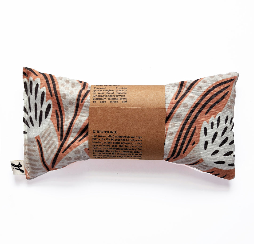 Lavender Flaxseed Eye Pillow – “Muted Muse” | Abstract Clay Floral Design for Relaxation, Sleep & Headache Relief