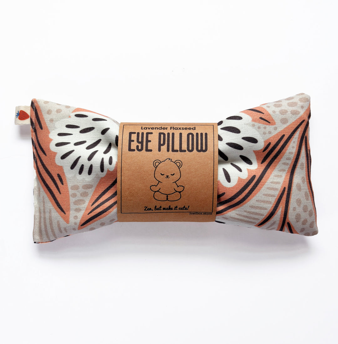 Lavender Flaxseed Eye Pillow – “Muted Muse” | Abstract Clay Floral Design for Relaxation, Sleep & Headache Relief