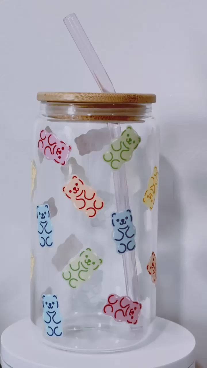 Gummy Bear Parade Glass Cup – 16oz