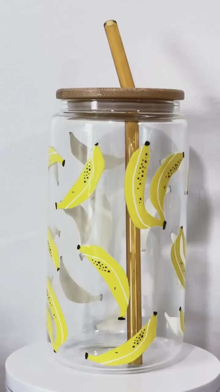 Banana Breeze Glass Cup – 16oz