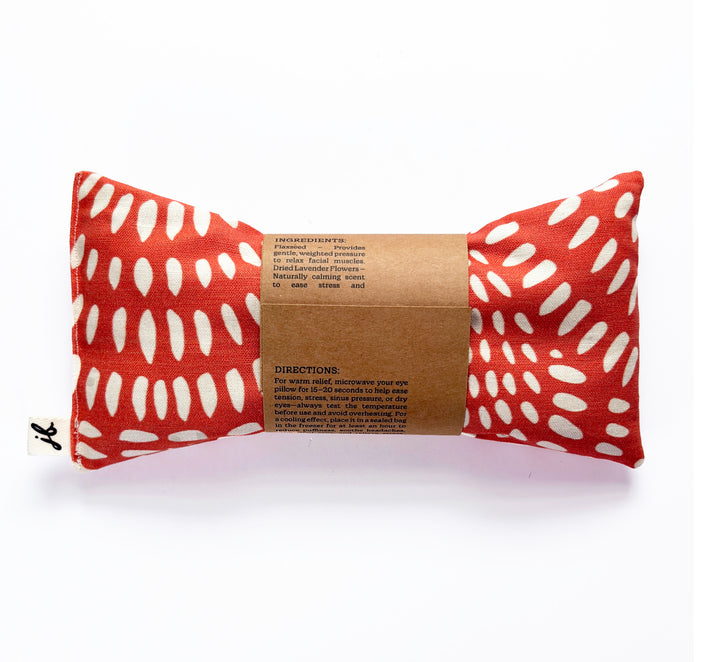 Lavender Flaxseed Eye Pillow – Sunset Sprinkle | Weighted Eye Mask with Orange-Pink Abstract Pattern for Stress & Sinus Relief