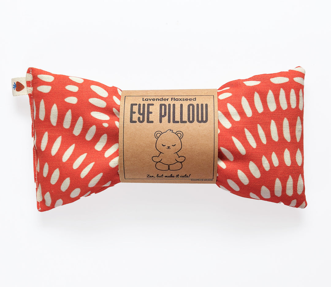 Lavender Flaxseed Eye Pillow – Sunset Sprinkle | Weighted Eye Mask with Orange-Pink Abstract Pattern for Stress & Sinus Relief